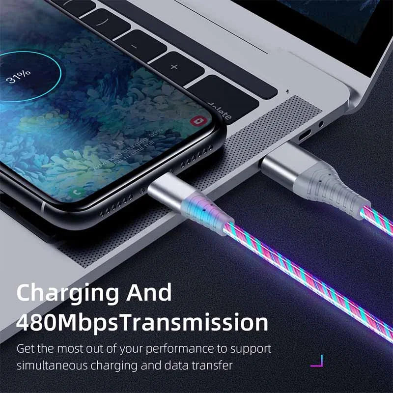 FlowGlow USB Type C Cable - Fast Charging